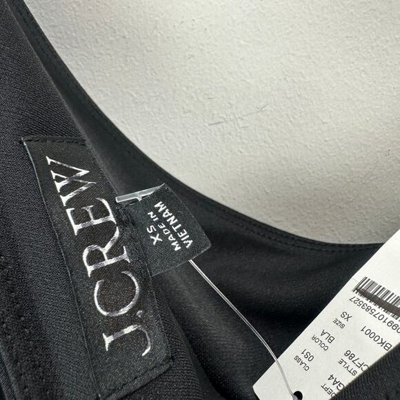 J.Crew One Shoulder Dress Jersey Knit Crepe Draped Ruched Long Black XS NWT - Picture 7 of 10